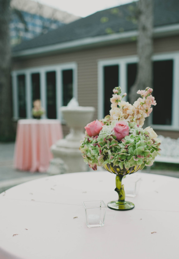Love this romantic centerpiece by Whole Foods Floral Department. 