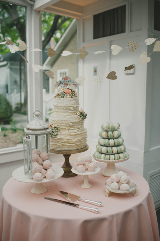 Heavenly dessert table, all by Sugary and Chic Cake Boutique. 