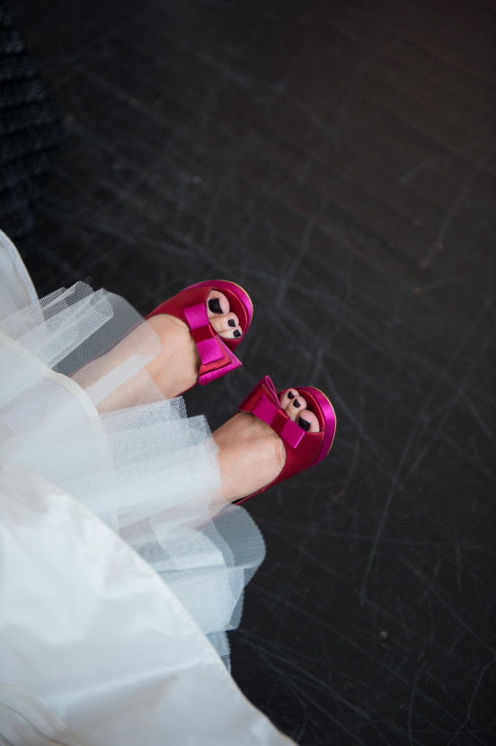 The bride's shoes were the inspiration for her wedding color palette!