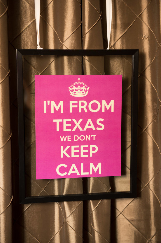 As an ode to the bride's love for London, we customized "Keep Calm" signage with her favorite sayings.