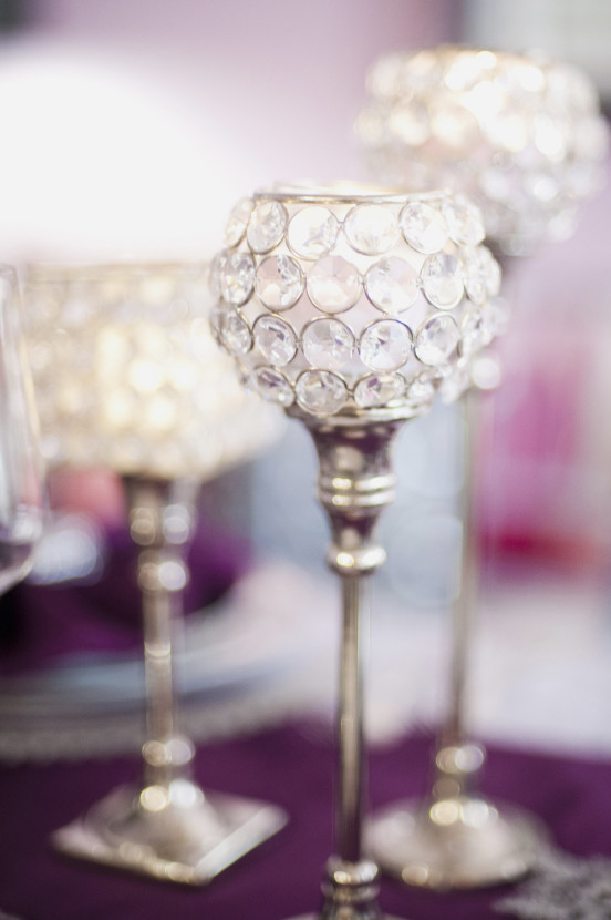 "Bling" is not our style but we are so glad Ashley Wesley from Aztec Events and Tents suggested these frosted candles. Perfect for a winter theme or event.