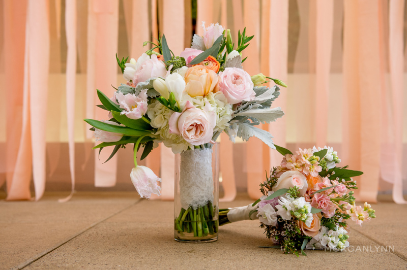 Joanna of Flowers by Olivia outdid herself! We love the range of peach tones and the tulips!
