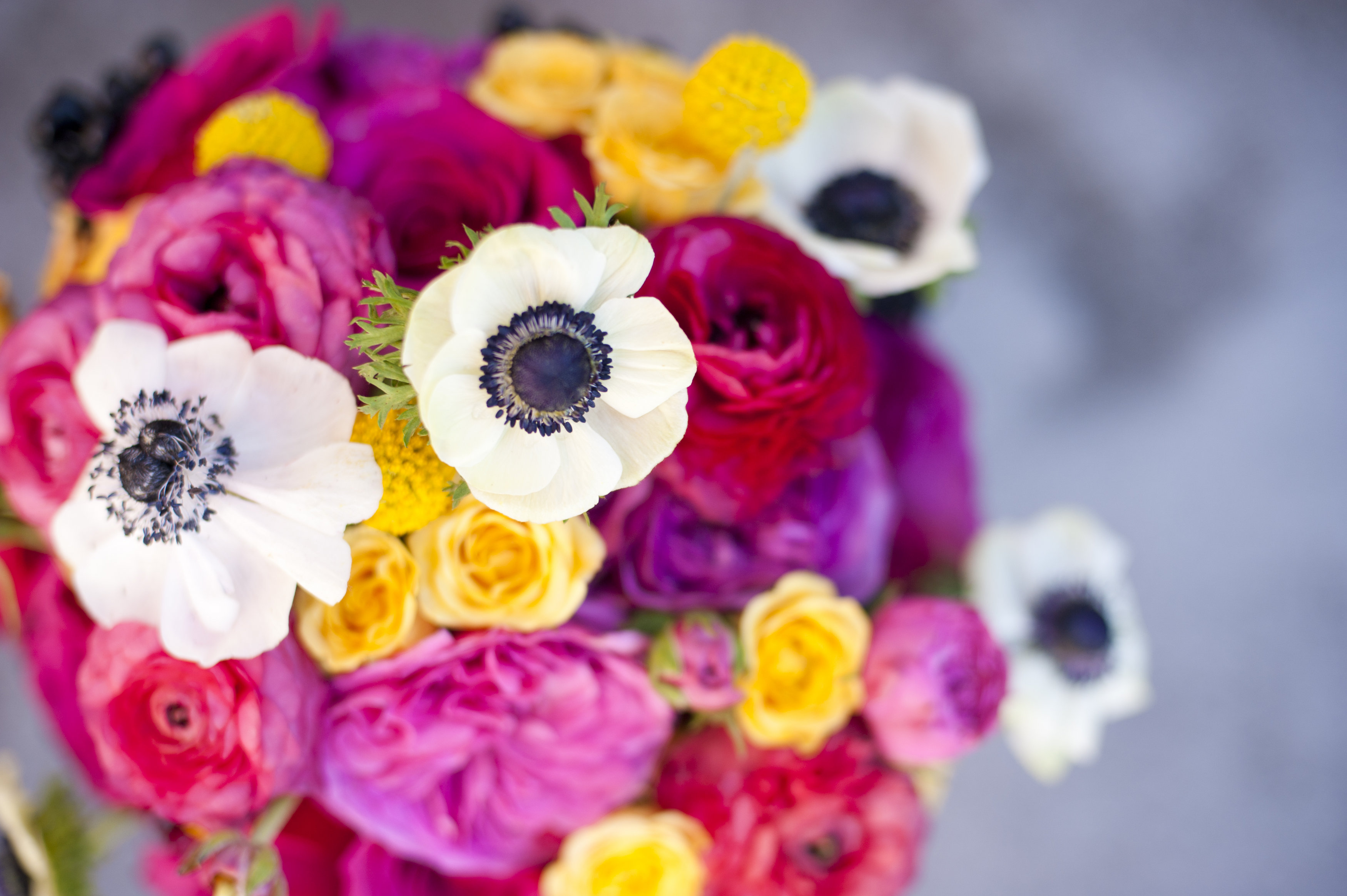 Brightly colored but class in design, florals by Tamara Menges Designs.